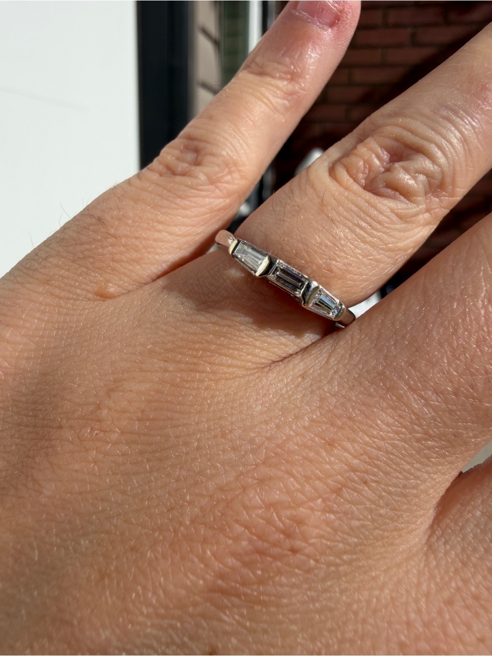 14k Diamond Baguette Stackable Ring Band
